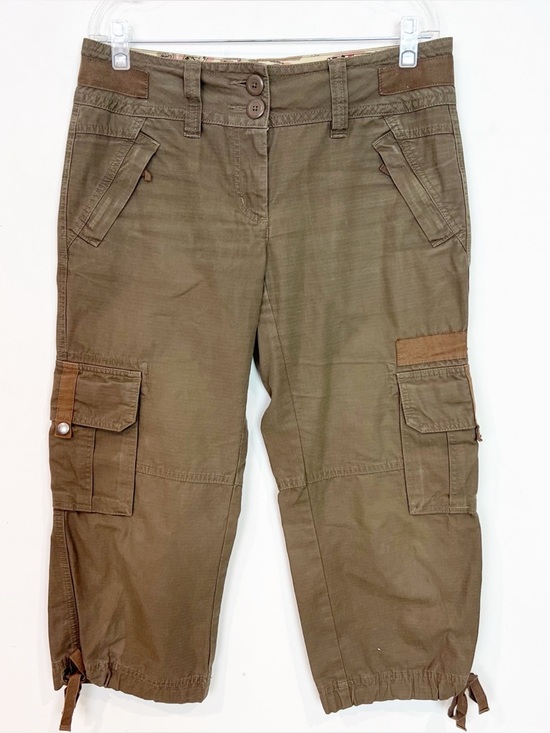 CAbi Pants - CABI BROWN STRAIGHT CROP CAPRI CARGO PANTS STYLE 868 SZ 6